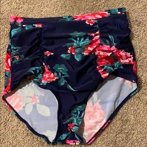 Floral High Waisted Swim Bottom